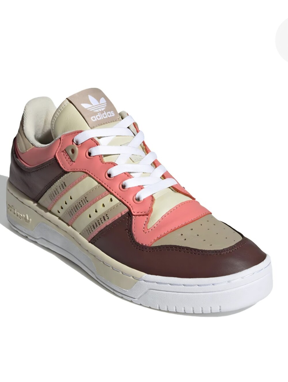 adidas Low-Top Sneaker in Pink, Beige & Brown Leather